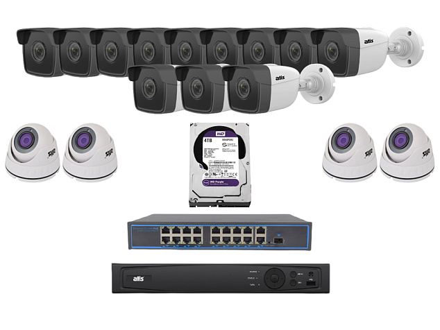 Установка видеонаблюдения в многоквартирном доме на 16 камер Full HD 2 Mp